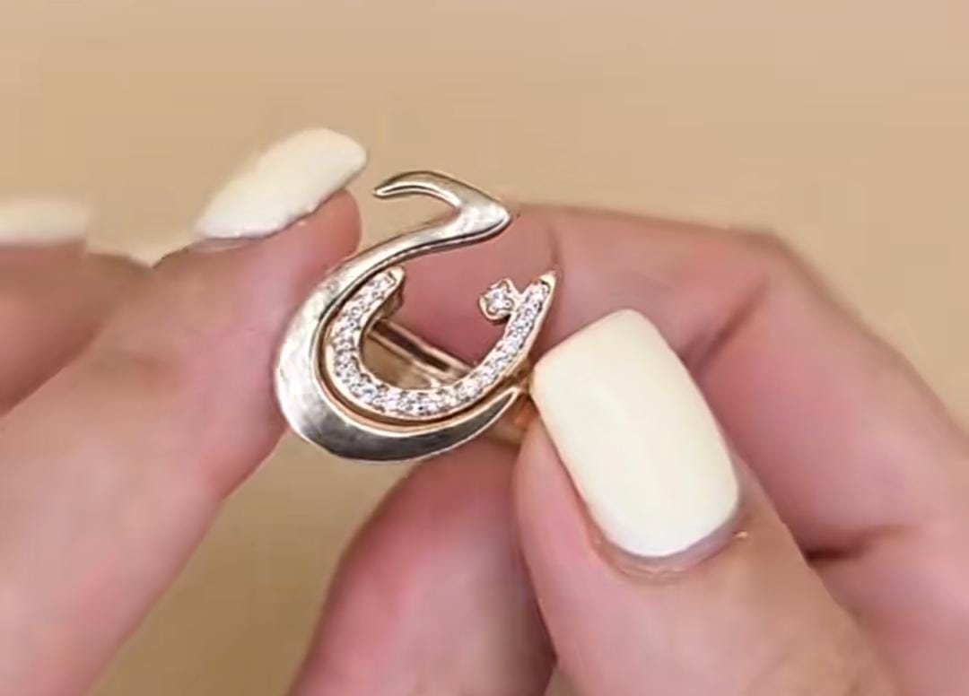 Arabic Embeded Stone Initial Love Ring