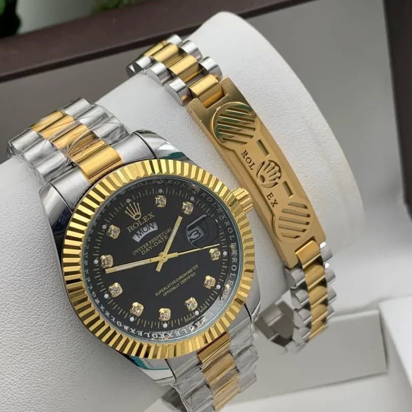 Rolex Oyster Perpetual In Dual-Tone Mens Watch With Rolex Band