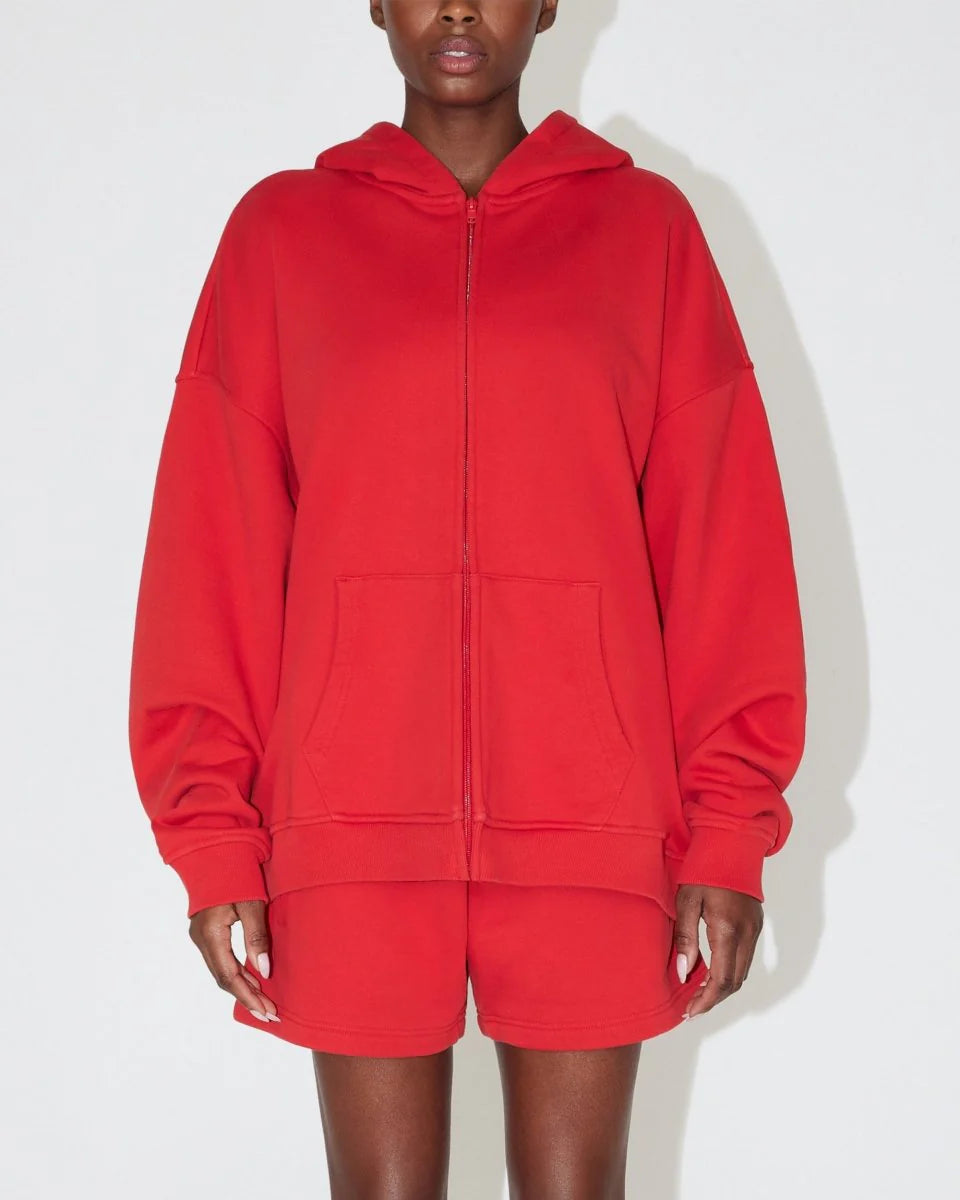 Red Zipper Hoodie