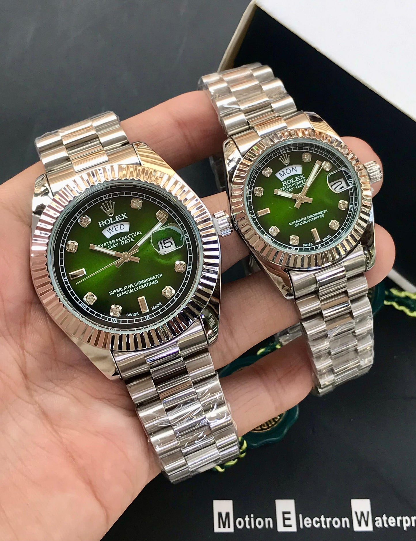 Rolex Pair Watch (Silver)