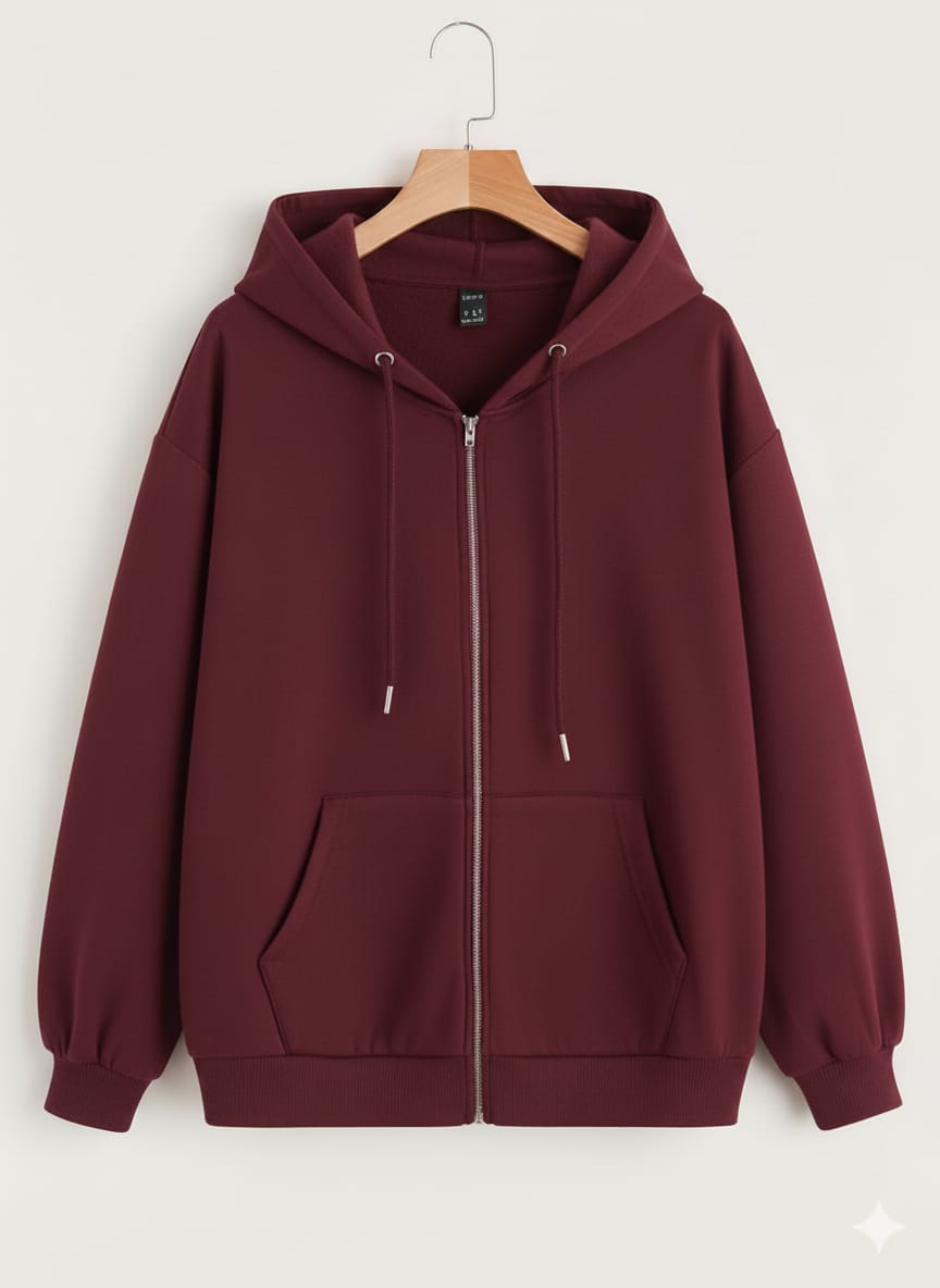 Maroon Zipper Hoodie