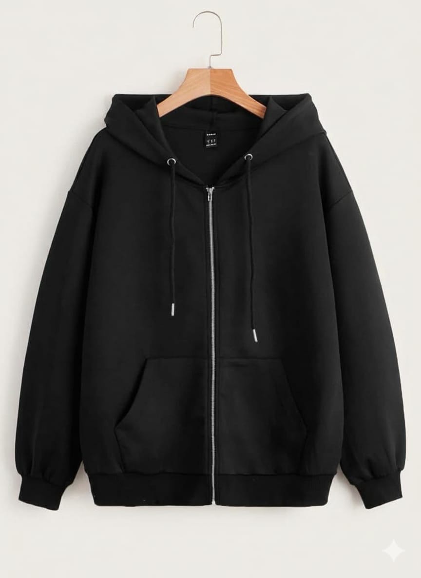 Black Zipper Hoodie