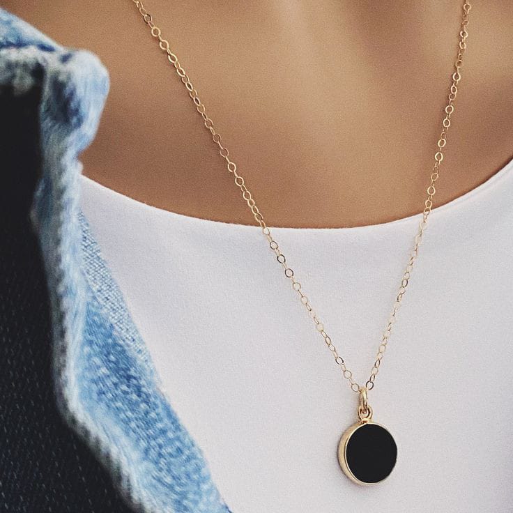 Black Round Necklace