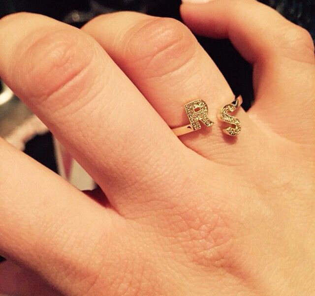 Cute Diamond Initial Ring