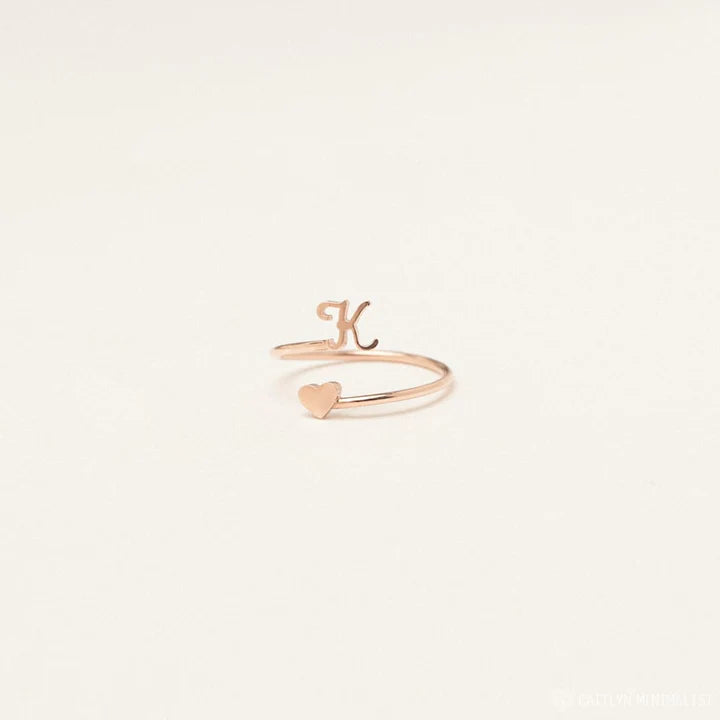 Dainty Cute intial Ring