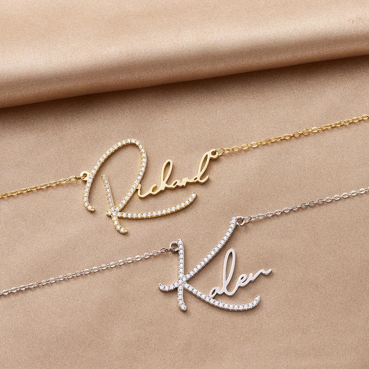 Diamond Signature Name Necklace