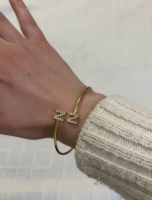 Elegent Couple Initials Bangle
