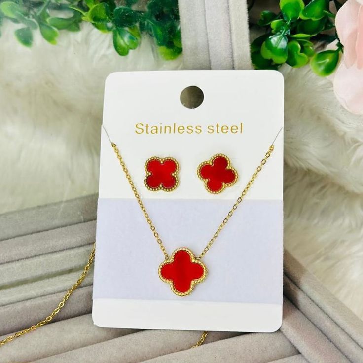 Floral Necklace And Earings