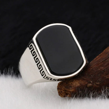 The Izmir Black Aqeeq Ring