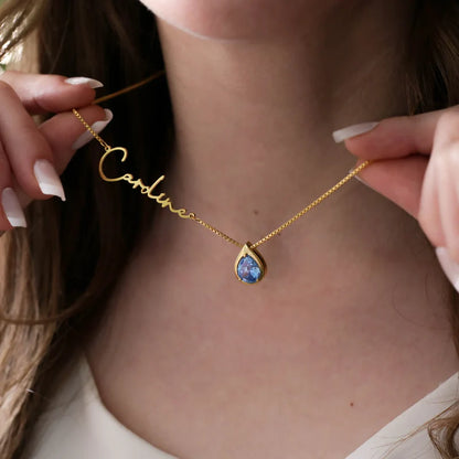 Custom Gem Name Necklace