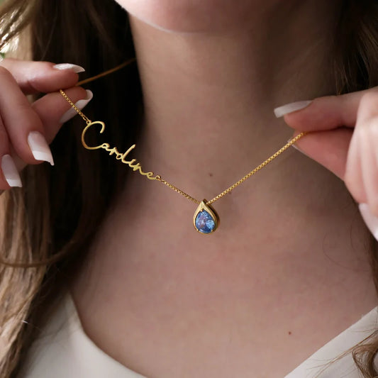 Custom Gem Name Necklace
