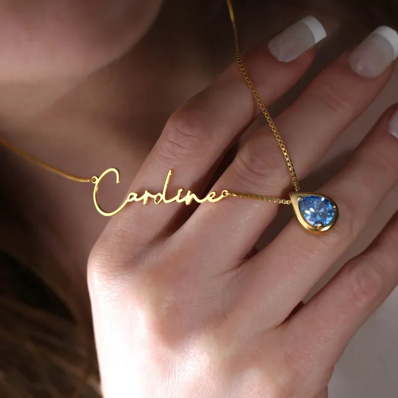 Custom Gem Name Necklace