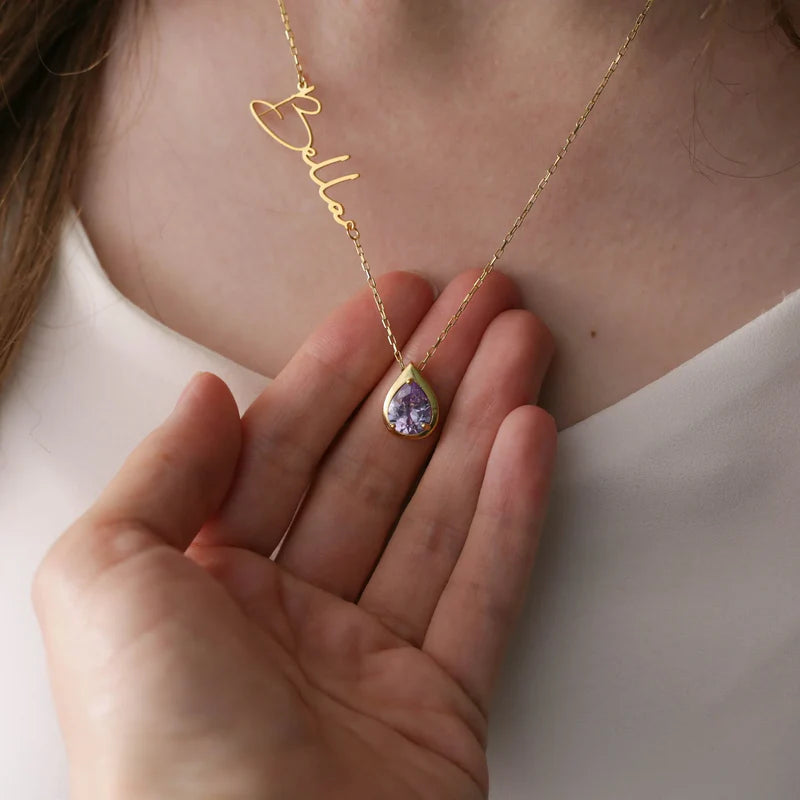 Custom Gem Name Necklace