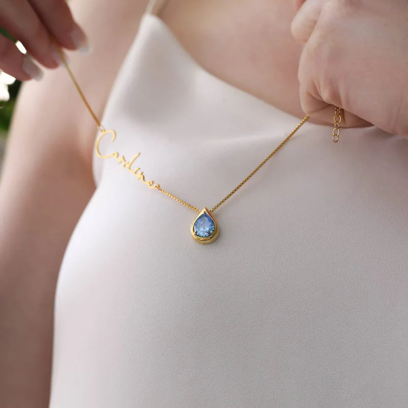 Custom Gem Name Necklace
