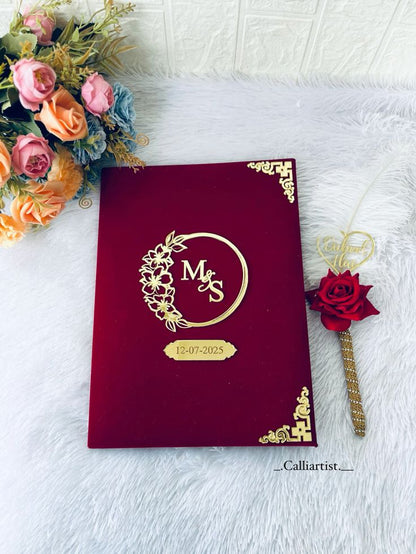 Red Velvet Nikkah Frame