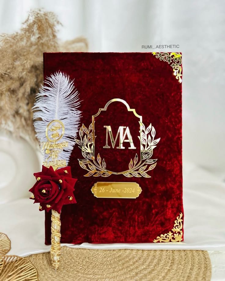 Red Velvet Nikkah Frame