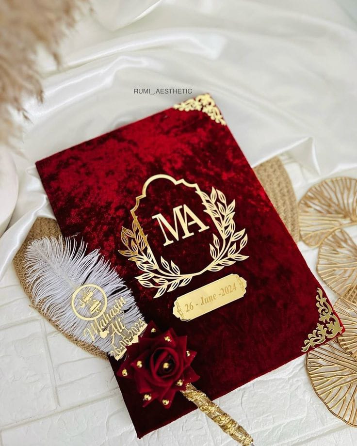 Red Velvet Nikkah Frame