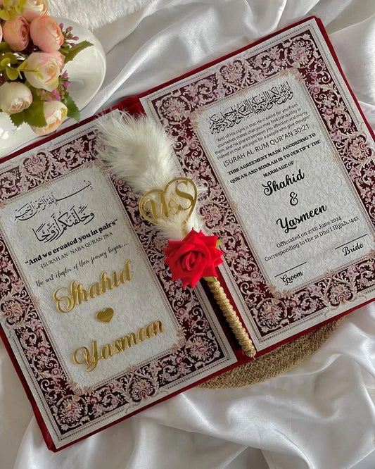 Red Velvet Nikkah Frame
