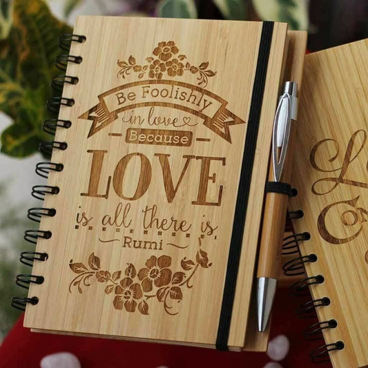 Custmized Message Wooden Diary