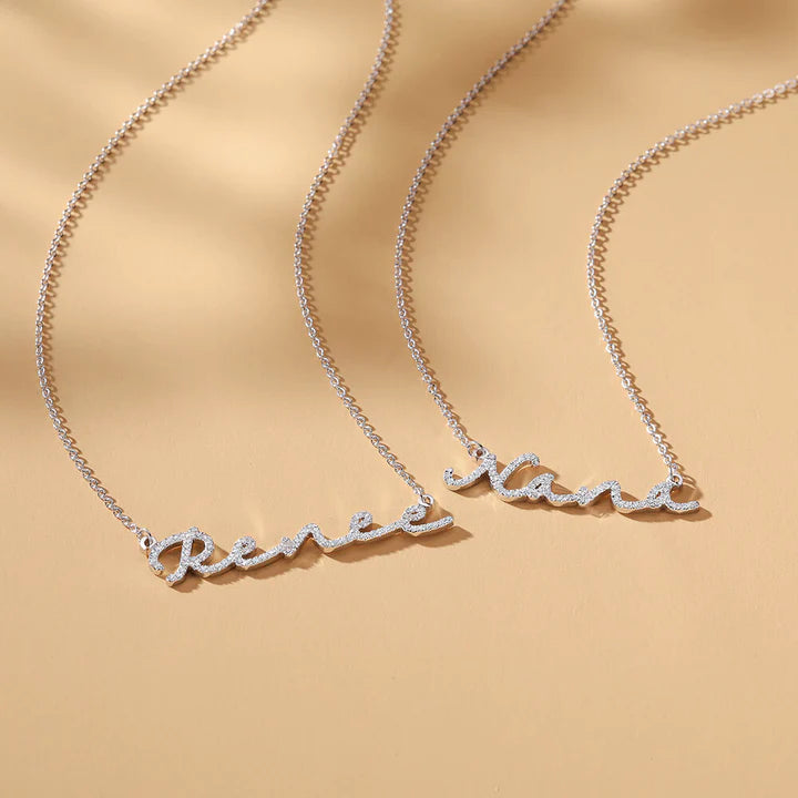 Zircon Infused Signature Name Necklac