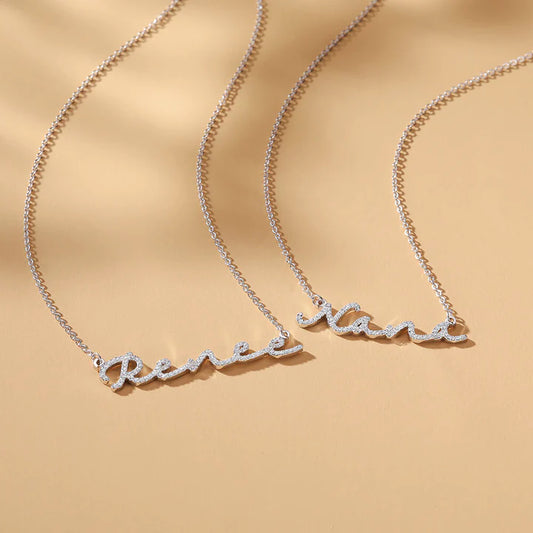 Zircon Infused Signature Name Necklac