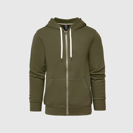 Army Green Zipper Hoodie