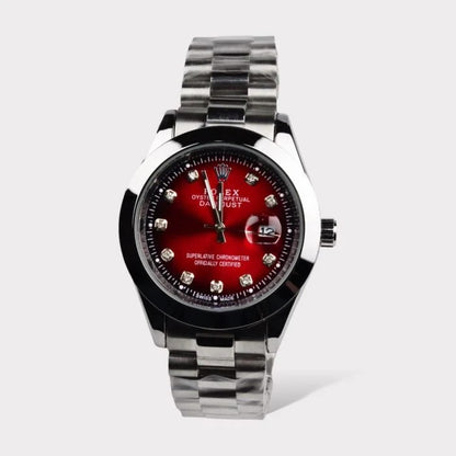 Rolex Watch – silver with red Dial