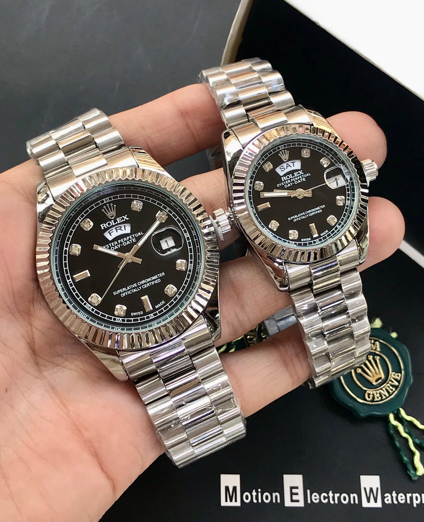 Rolex Pair Watch (Silver)