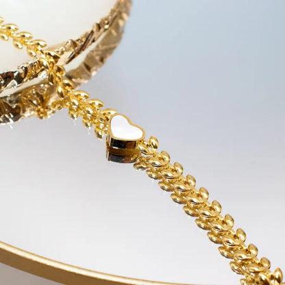 White Heart Bracelet