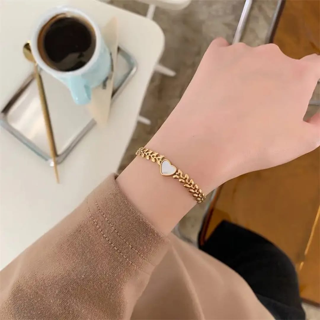 White Heart Bracelet