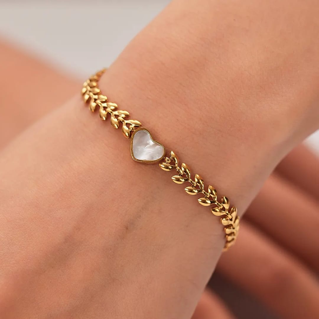 White Heart Bracelet