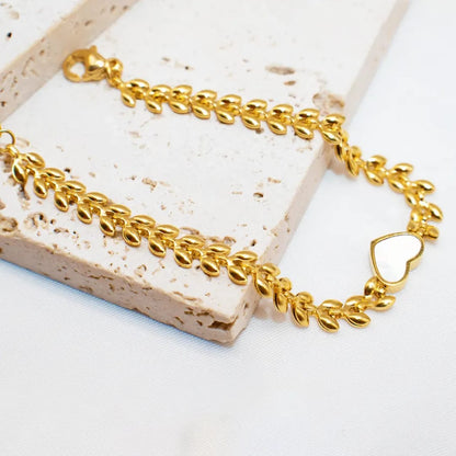 White Heart Bracelet