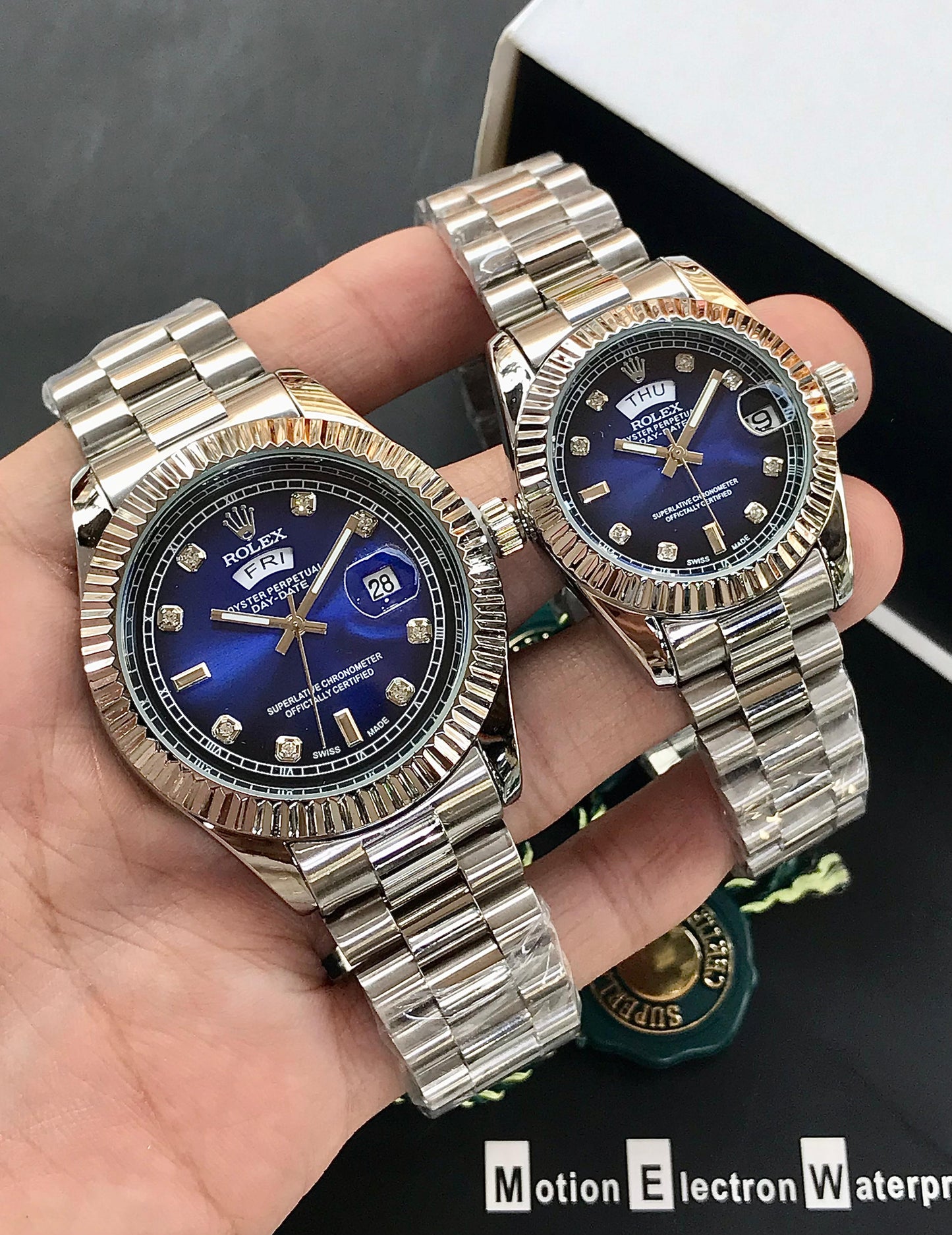 Rolex Pair Watch (Silver)